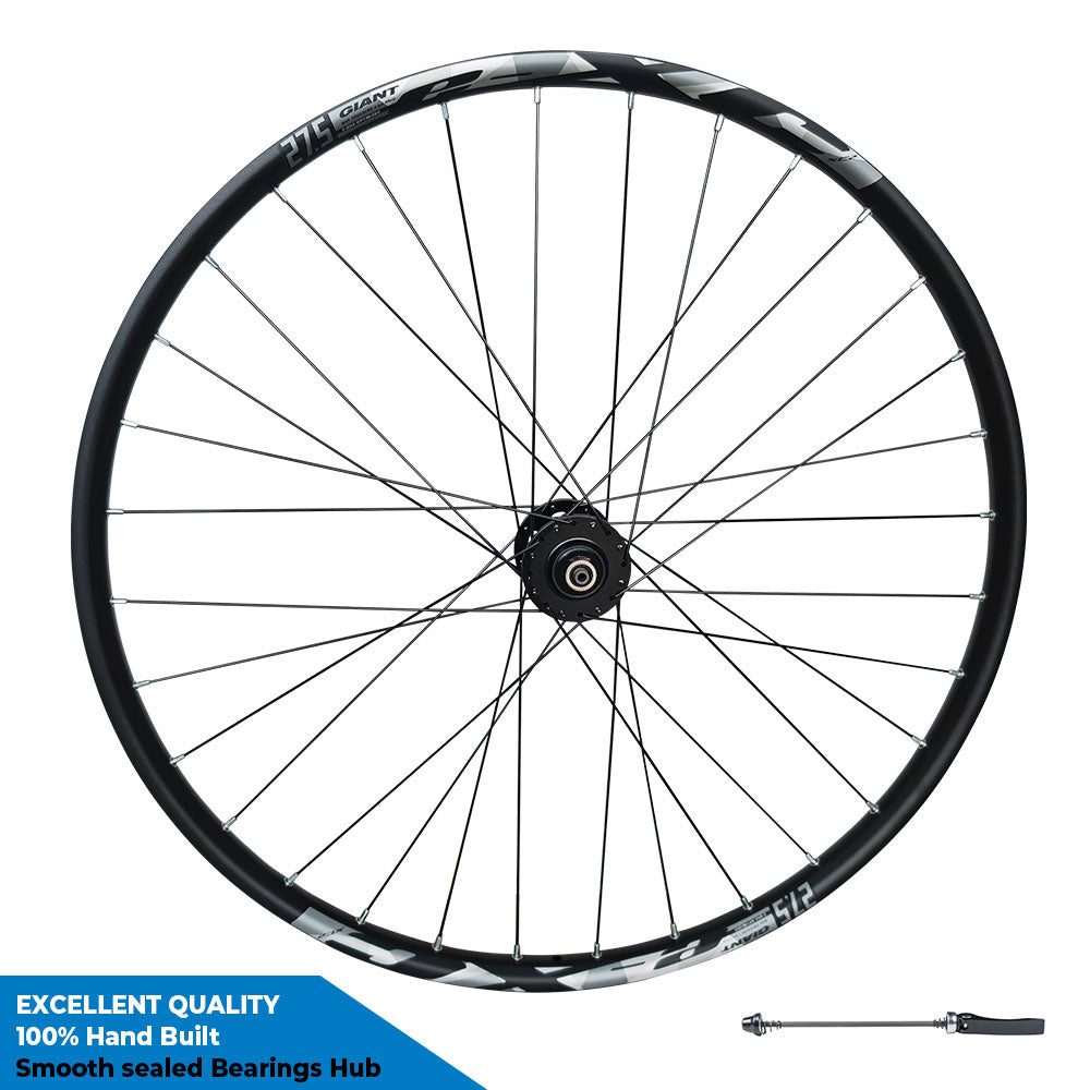 GIANT XC2 QR 27.5″ (ETRTO 584x25) MTB Mountain Trail Bike FRONT Wheel - Taiwan Smooth Sealed Bearings Hub - High Strength Sleeved Rim - Tubeless Compatible