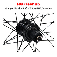 QR / THRU AXLE 27.5" 650B (ETRTO 584x21) Cyclocross Gravel Bike DISC Wheelset 8/9/10/11/12 Speed - HG / SRAM XD XDR - 6x Pawls Taiwan Sealed Bearings Hubs - Tubeless Compatible - Super Lightweight 1680g