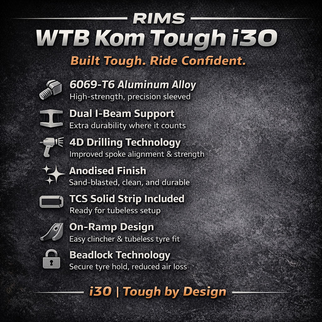 WTB KOM TOUGH i30 (Boost Thru Axle 12x148mm/15x110mm) 27.5" / 29" MTB Bike Wheelset - SHIMANO Deore XT 12 Speed Micro Spline - Pillar PSR Spokes - Tubeless Compatible System