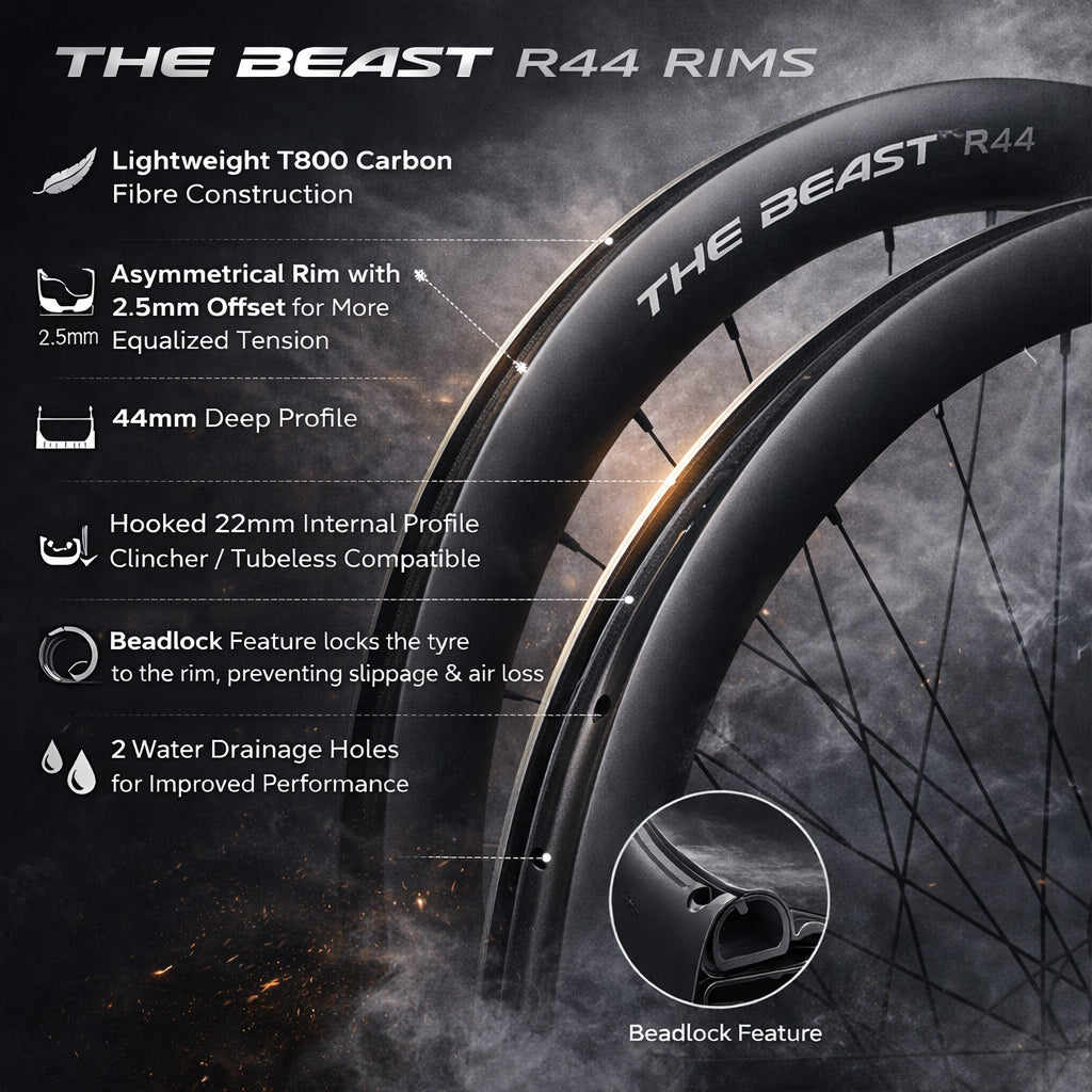 CARBON FIBRE 700c Road Rear Wheel – Center Lock Disc – QR / Thru Axle – 22mm Rim – Tubeless Compatible – Performance Hubs – HG / XDR / Microspline – 8–12 Speed – 800g