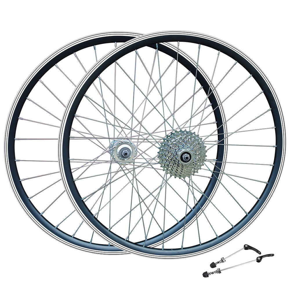 700c Road Wheel Set – Rim Brake – QR – 15mm Rim – 8 Speed Freewheel
