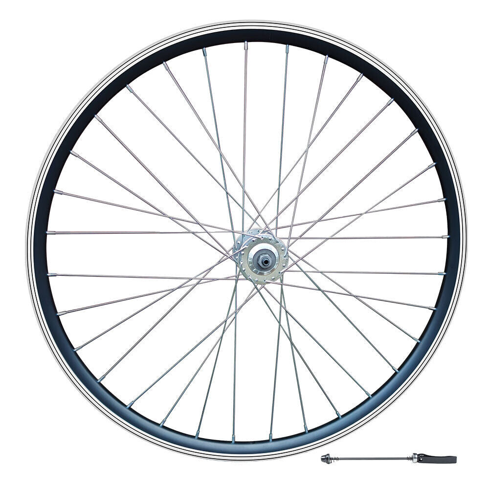 QR 26" (ETRTO 559x19) Mountain Bike FRONT Wheel - Sealed Bearings Hub - Double Wall - 32x Silver Spokes