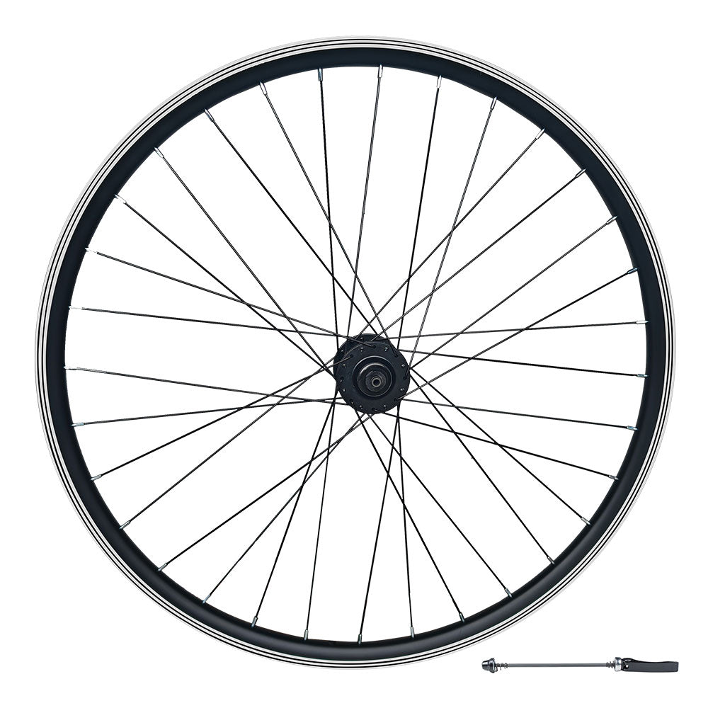 QR 29" 29er (ETRTO 622x19) MTB Mountain Bike FRONT Wheel - Rim & Disc Brake Compatible - Sealed Bearings Hub - Double Wall Rim - 32x Black Spokes