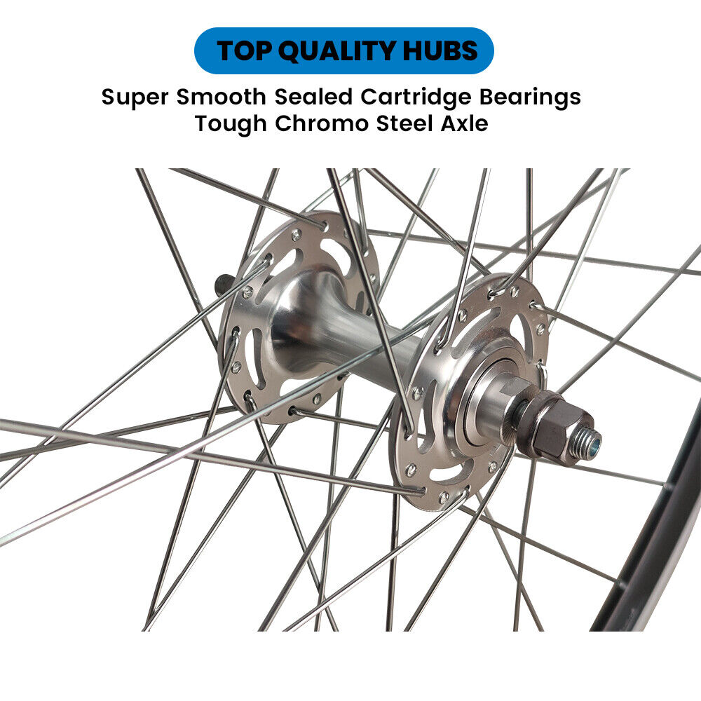 700c Fixie / Fixed / Single Speed Wheel Set – Rim Brake – Bolt-On Axle – 15mm Rim – Flip-Flop Hub