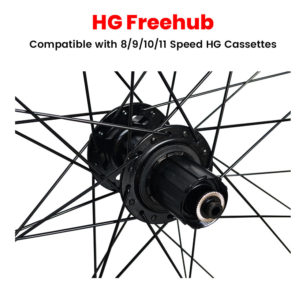 QR / THRU AXLE 700c (ETRTO 622x25) Hybrid CX Cyclocross Gravel Bike Disc Brake REAR Wheel 8/9/10/11/12 Speed - HG / SRAM XD XDR - Premium 6x3 Pawls Taiwan Sealed Bearings Hub - High Strength 4D Sleeved Rim - Tubeless Compatible - Weight 1095g