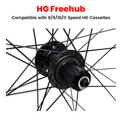 QR / THRU AXLE 700c (ETRTO 622x25) Hybrid CX Cyclocross Gravel Bike Disc Brake REAR Wheel 8/9/10/11/12 Speed - HG / SRAM XD XDR - Premium 6x3 Pawls Taiwan Sealed Bearings Hub - High Strength 4D Sleeved Rim - Tubeless Compatible - Weight 1095g