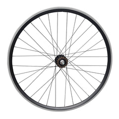 700c (ETRTO 622x15) Fixed Fixie Single Speed Bike REAR Wheel Flip Flop Hub - Sealed Bearings Black Hub - 32x Black Spokes - Double Wall