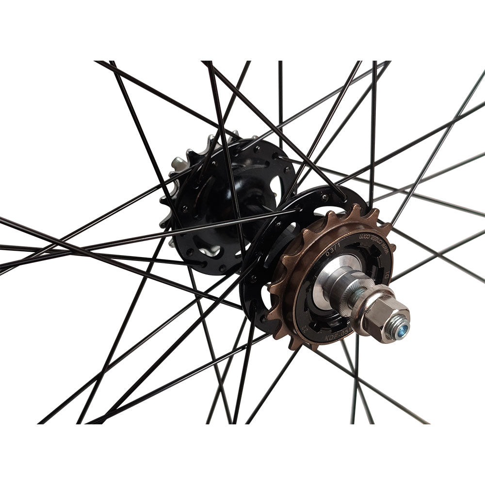 700c Fixie / Fixed / Single Speed Wheel Set – Rim Brake – Bolt-On Axle – 15mm Rim – Flip-Flop Hub