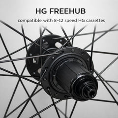700c Gravel Wheel Set – Center Lock Disc – QR / Thru Axle – 25mm Rim – Tubeless Compatible – Performance Hubs – HG / XDR / Microspline / Campagnolo – 8–12 Speed – 1715g