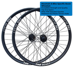 HIGH END - (12x148mm/15x110mm) BOOST THRU AXLE 29" 29er (ETRTO 622x30) Mountain MTB E-Bike Specific Wheelset 8/9/10/11/12 Speed - HG / SRAM XD / Shimano Microspline - Pillar PSR Spokes - Super High Strength 4D Rims - Tubeless Compatible