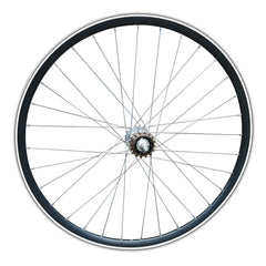 700c (ETRTO 622x15) Fixed Fixie Single Speed Bike REAR Wheel Flip Flop Hub - Sealed Bearings Silver Hub - 32x Silver Spokes - Double Wall
