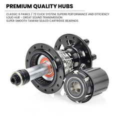 700c Road / Gravel / CX / Hybrid Rear Wheel – 6-Bolt Disc – QR / Thru Axle – 18mm Rim – Tubeless Compatible – Performance Hub – HG / XDR – 8–12 Speed – 935g