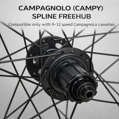 700c Gravel Wheel Set – Center Lock Disc – QR / Thru Axle – 25mm Rim – Tubeless Compatible – Performance Hubs – HG / XDR / Microspline / Campagnolo – 8–12 Speed – 1715g