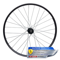 700c Road / Hybrid / CX / Gravel Front Wheel – 6-Bolt Disc – QR / Thru Axle – 20mm Rim – Tubeless – 840g