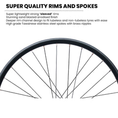 26" (ETRTO 559x25) Rear 10x135 / Front 20x110 Dirt Jump Bike MTB Disc Single Speed Wheelset - 6x3 Pawls Taiwan Sealed Bearings Hubs - Tubeless Compatible