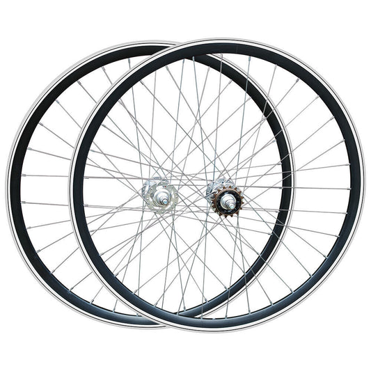 700c Fixie / Fixed / Single Speed Wheel Set – Rim Brake – Bolt-On Axle – 15mm Rim – Flip-Flop Hub