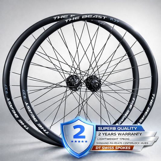 HIGH END - THRU AXLE 700c (ETRTO 622x21) Road CX Cyclocross Gravel Bike Wheelset 8/9/10/11/12 Speed HG Freehub - Shimano RS470 Centerlock Hubs - Tubeless Compatible - 1760g