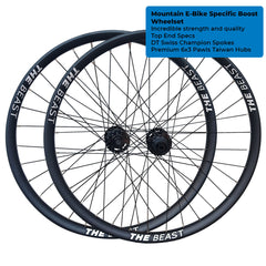 HIGH END - BOOST THRU AXLE 29" 29er (ETRTO 622x30) Mountain MTB E-Bike Specific Wheelset 8/9/10/11/12 Speed - HG / SRAM XD / Shimano Microspline - Pillar PSR Spokes - Super Strong 4D Rims - Tubeless Compatible