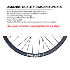 HIGH END - 12x148mm BOOST THRU AXLE 29" 29er (ETRTO 622x30) Mountain MTB E-Bike Specific REAR Wheel 8/9/10/11/12 Speed - HG / SRAM XD / Shimano Microspline - Pillar PSR Spokes - Super High Strength 4D Rim - Tubeless Compatible