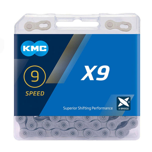KMC X9 Chain (9 Speed) - 114 Links + Quick Link Included - Extremely Durable
