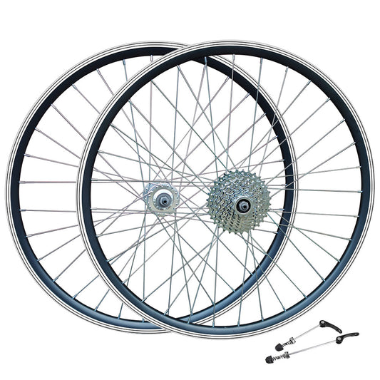 700c Road Wheel Set – Rim Brake – QR – 15mm Rim – 8 Speed Freewheel