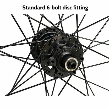 700c Road / Hybrid / CX / Gravel Rear Wheel – 6-Bolt Disc – QR / Thru Axle – 19mm Rim – Performance Hub – 8–12 Speed (For Turbo Trainer Use)