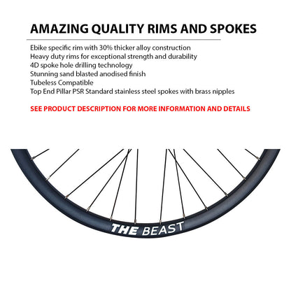 27.5” 650b MTB / E-Bike Wheel Set – 6-Bolt Disc – 15×110 Boost Front / 12×148 Boost Rear – 30mm Rim – Tubeless Compatible – Performance Hubs – HG / XD / Microspline – 8–12 Speed