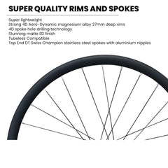 HIGH END - 700C GRAVEL SPECIFIC DISC WHEELSET - QR / THRU AXLE 700c (ETRTO 622x25) CX Cyclocross Gravel Bike Wheelset 8/9/10/11/12 Speed - HG / SRAM XD XDR - Premium 6x3 Pawls Taiwan Sealed Bearings Hubs - Tubeless Compatible - 1770g