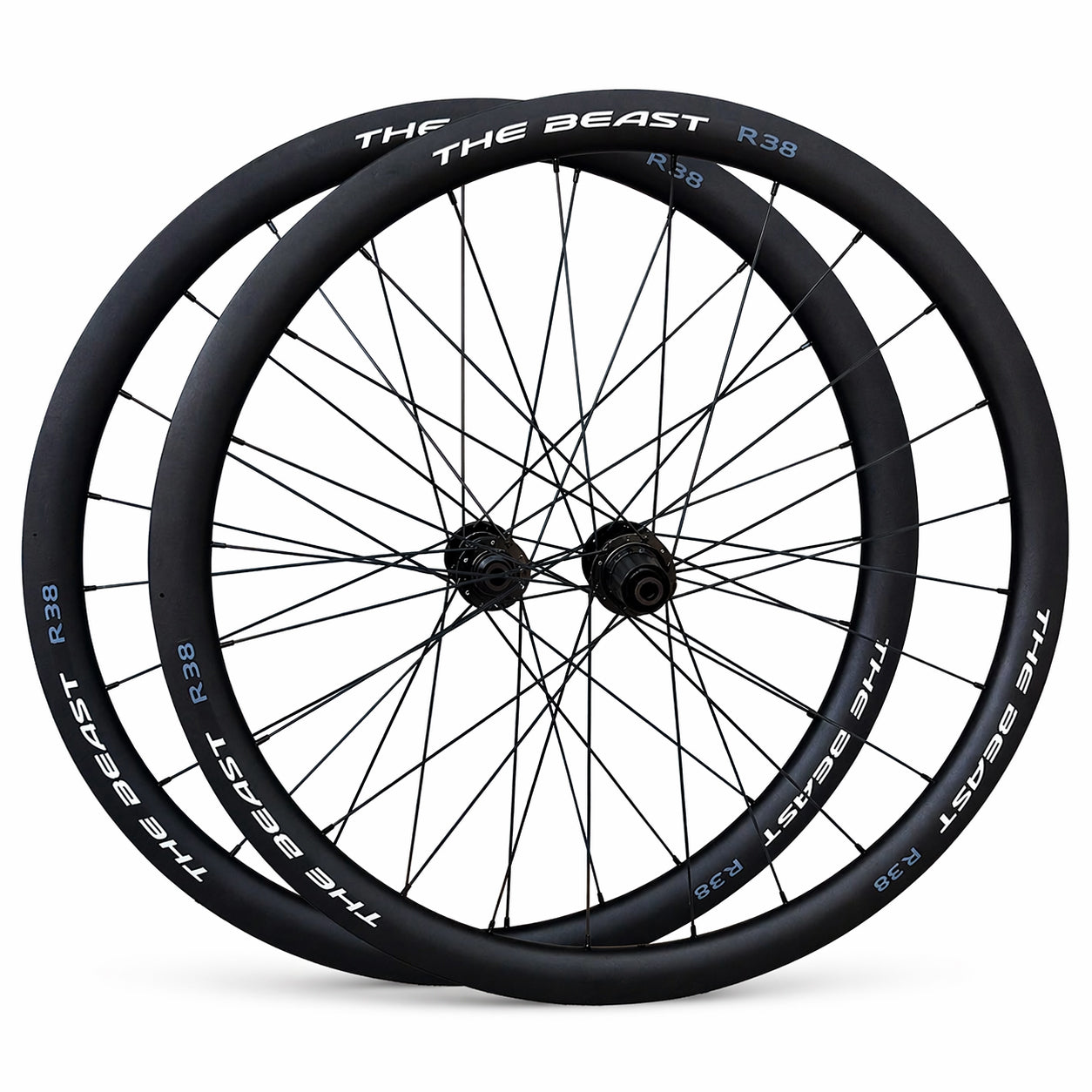 700c Road Wheel Set – Center Lock Disc – Thru Axle – 38mm deep section Rim – Tubeless Compatible – Performance Hubs – HG / XDR – 8–12 Speed – 1680g