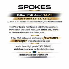 700c Road Rear Wheel – Rim Brake – QR – 14mm Rim – PILLAR Aero-Bladed Spokes – Performance Hub – HG / XDR – 8–12 Speed – 910g