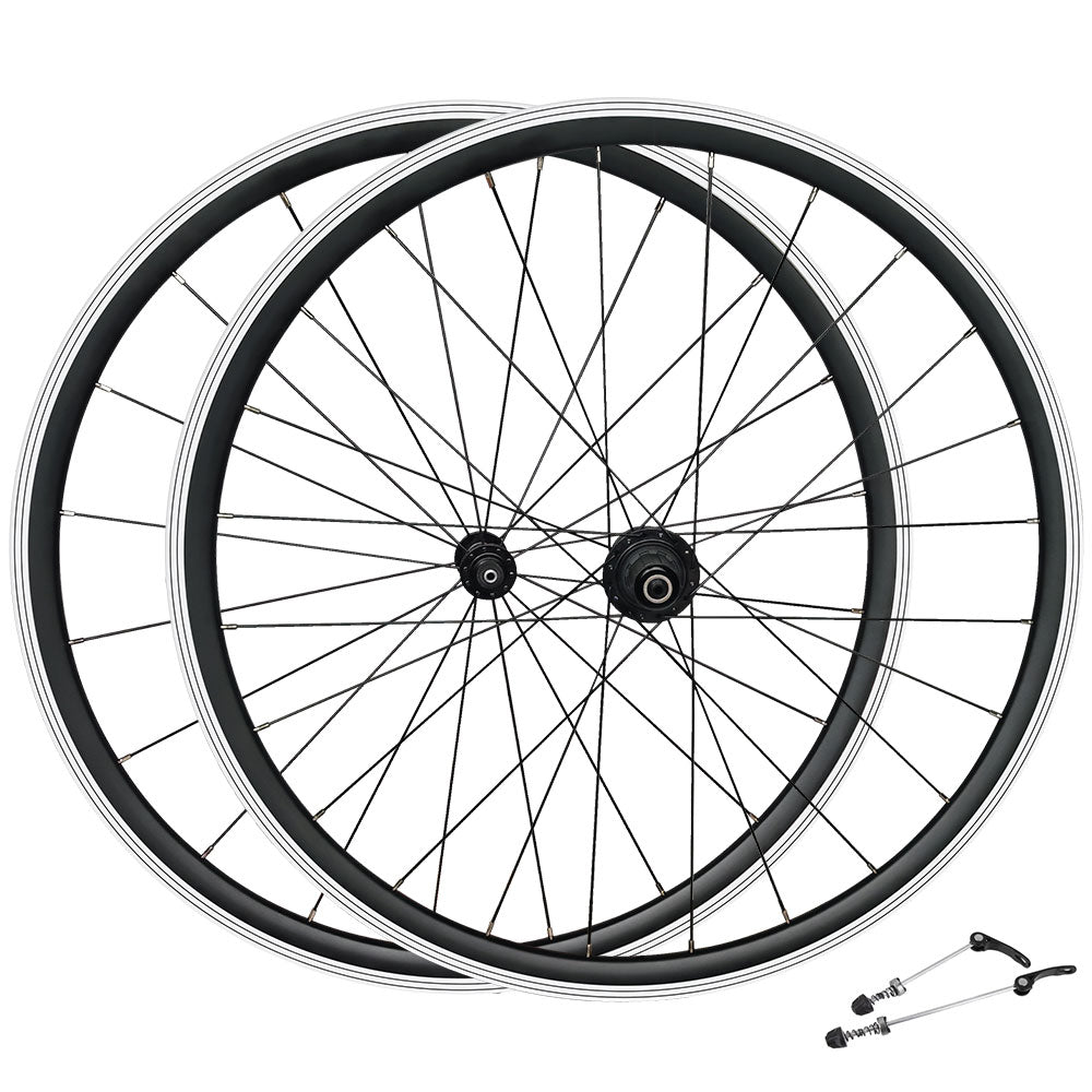 NEW ARRIVAL - QR 700c (ETRTO 622x14) Road Racing Bike 7/8/9/10/11 Speed Wheel Set - Premium 6x3 Pawls Sealed Bearings Hubs - 30mm Deep Aero Rims - Lightweight 1855g