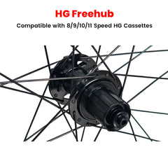 HIGH END - 700C GRAVEL SPECIFIC DISC WHEELSET - QR / THRU AXLE 700c (ETRTO 622x25) CX Cyclocross Gravel Bike Wheelset 8/9/10/11/12 Speed - HG / SRAM XD XDR - Premium 6x3 Pawls Taiwan Sealed Bearings Hubs - Tubeless Compatible - 1770g