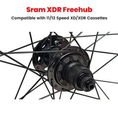 HIGH END - 700C GRAVEL SPECIFIC DISC WHEELSET - QR / THRU AXLE 700c (ETRTO 622x25) CX Cyclocross Gravel Bike Wheelset 8/9/10/11/12 Speed - HG / SRAM XD XDR - Premium 6x3 Pawls Taiwan Sealed Bearings Hubs - Tubeless Compatible - 1770g