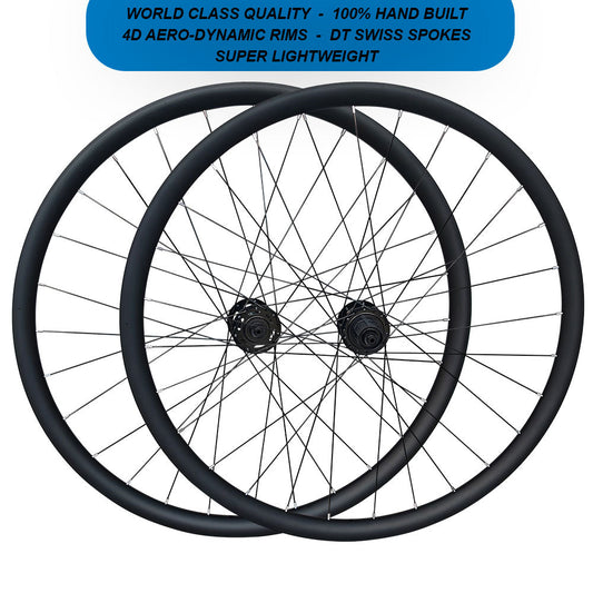 HIGH END - 700C GRAVEL SPECIFIC DISC WHEELSET - QR / THRU AXLE 700c (ETRTO 622x25) CX Cyclocross Gravel Bike Wheelset 8/9/10/11/12 Speed - HG / SRAM XD XDR - Premium 6x3 Pawls Taiwan Sealed Bearings Hubs - Tubeless Compatible - 1770g