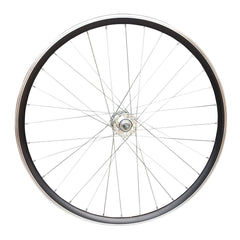 700c (ETRTO 622x15) Fixed Fixie Single Speed Bike FRONT Wheel - Sealed Bearings Silver Hub - 32x Silver Spokes - Double Wall