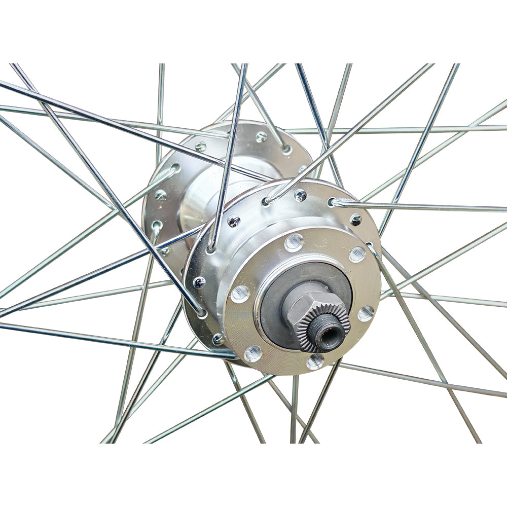 QR 26" (ETRTO 559x19) MTB Mountain Bike Wheel Set 7/8/9 Speed Freewheel - Rim & Disc Brake Compatible - Sealed Bearings Hubs - Double Wall Rims - 32x Silver Spokes