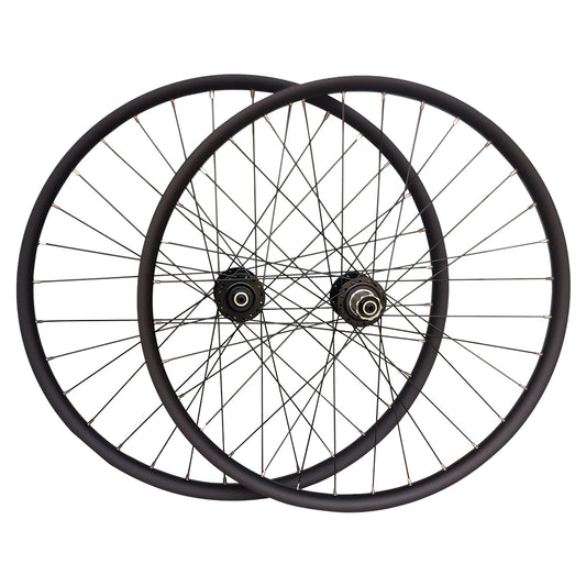 QR / THRU AXLE 700c (ETRTO 622x19) Road Hybrid CX Cyclocross Gravel Bike Wheelset 8/9/10/11/12 Speed - HG / SRAM XD/XDR - 6x Pawls Taiwan Sealed Bearings (6 Bolt) Disc Brake Hubs - 32x Black Spokes - Lightweight 1960g