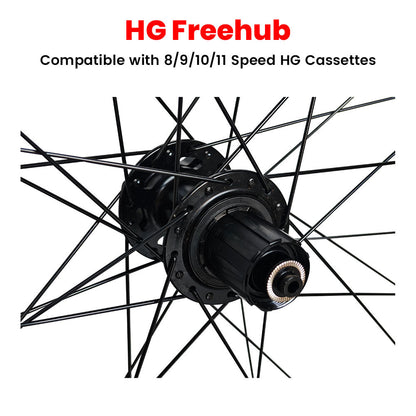 700c Hybrid / CX / Gravel Rear Wheel – 6-Bolt Disc – QR / Thru Axle – 25mm Rim – Tubeless Compatible – Performance Hub – HG / XD / XDR – 8–12 Speed – 1095g