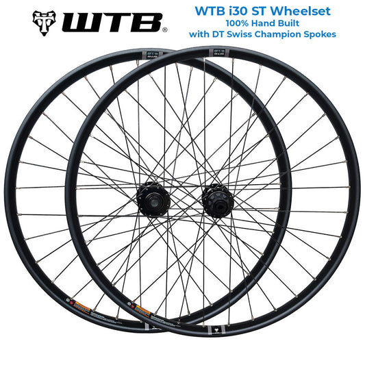 WTB ST i30 27.5” MTB Wheel Set – 6-Bolt Disc – 141mm QR Boost Rear / 15×110 Boost Front – 30mm Rim – Tubeless Compatible – Performance Hubs – HG / XD / Microspline – 9–12 Speed