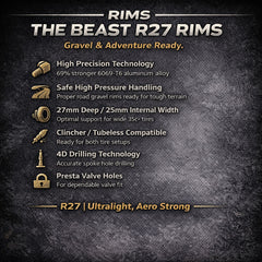 700c Gravel Wheel Set – 6-Bolt Disc – QR / Thru Axle – 25mm Rim – Tubeless Compatible – Performance Hubs – HG / XD / XDR – 8–12 Speed – 1770g