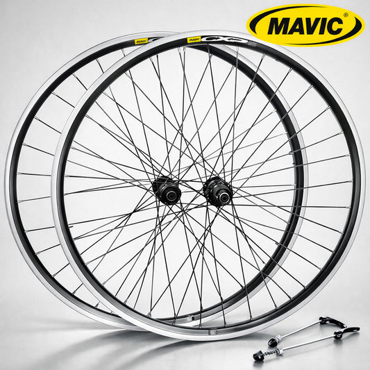 MAVIC CXP QR 700c (ETRTO 622x15) Road Racing Bike Wheel Set 7/8/9/10/11 Speed - Sealed Bearing Hubs - Double Wall Rims - 32x Black Spokes