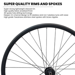 QR / THRU AXLE 700c (ETRTO 622x25) Hybrid CX Cyclocross Gravel Bike DISC BRAKE Wheelset 8/9/10/11/12 Speed - HG / SRAM XD XDR - Premium 6x3 Pawls Taiwan Sealed Bearings Hubs - Tubeless Compatible