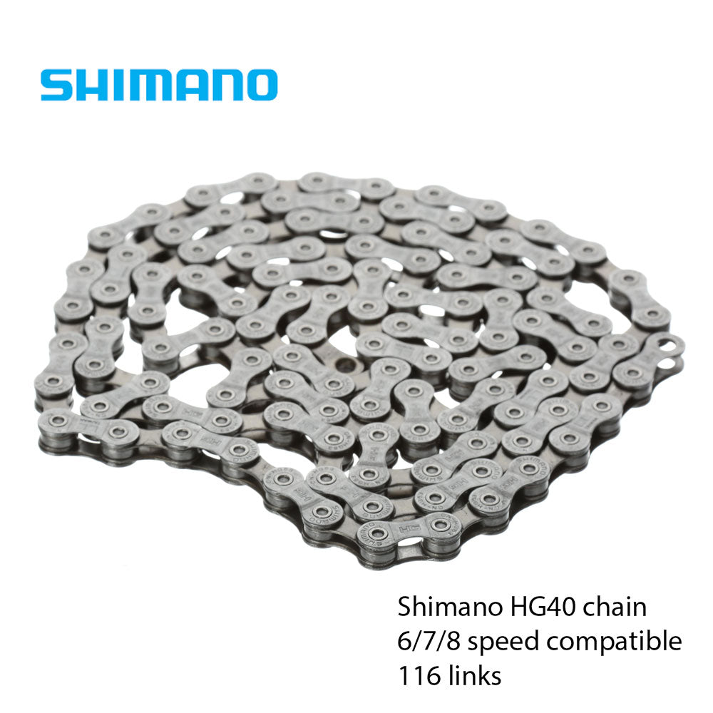 Shimano HG40 Chain – 6/7/8 Speed Compatible - 116 links