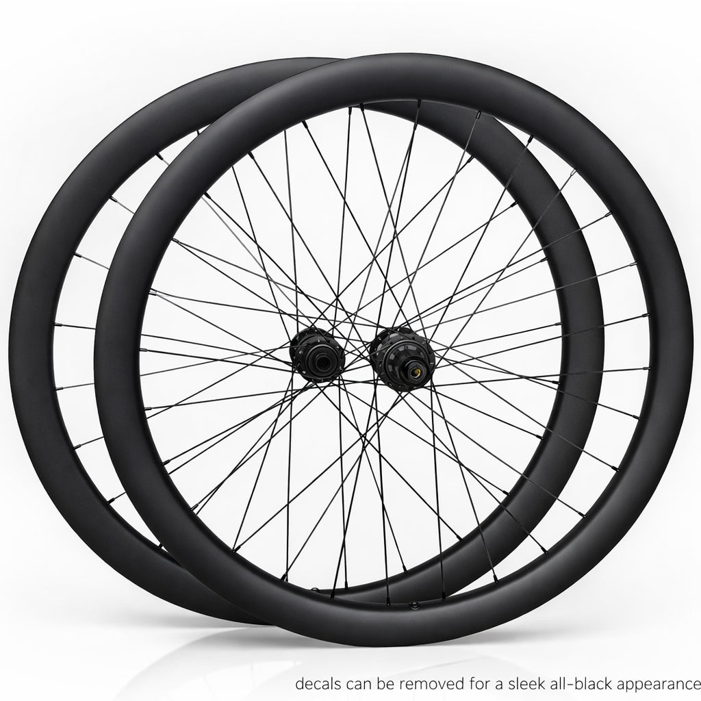 CARBON FIBRE 700c Road Wheel Set – Center Lock Disc – QR / Thru Axle – 22mm Rim – Tubeless Compatible – Performance Hubs – HG / XDR / Microspline – 8–12 Speed - 1455g