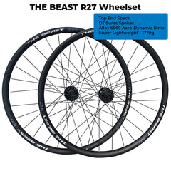 HIGH END - 700C GRAVEL SPECIFIC DISC WHEELSET - QR / THRU AXLE 700c (ETRTO 622x25) CX Cyclocross Gravel Bike Wheelset 8/9/10/11/12 Speed - HG / SRAM XD XDR - Premium 6x3 Pawls Taiwan Sealed Bearings Hubs - Tubeless Compatible - 1770g