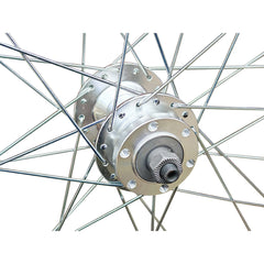 QR 26" (ETRTO 559x19) Mountain Bike FRONT Wheel - Sealed Bearings Hub - Double Wall - 32x Silver Spokes