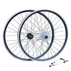 QR 700c 28" (ETRTO 622x19) Hybrid Bike Front Rear Wheel Set 7/8/9/10 Speed - Double Wall Rims - Sealed Bearings Hubs